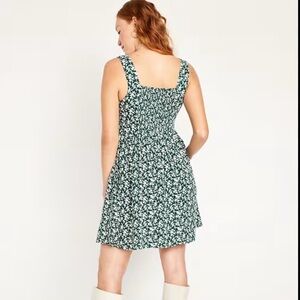 NWOT Forest green and white floral dress OldNavy